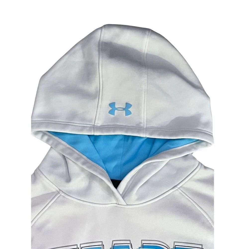 Under Armour Hoodie White Heart Pullover Girls Size Medium - Picture 4 of 6
